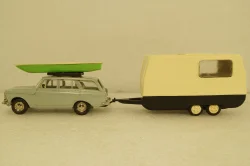Москвич-426 серый с прицепом Дача, Фирма Досуг 1:43