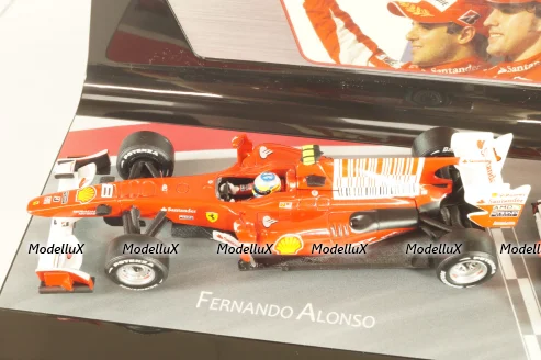 Ferrari F10 F.Alonso and F.Massa 2010 (80th Bahrain GP One-Two Victory 14.03.2010), set of two car, V7423, Hot Wheels 1:43