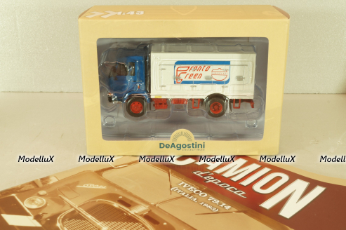 Iveco 79.14 refrigerator truck 1983, blue/white, CAMD082, Camion D'epoca #82,  Deagostini 1:43
