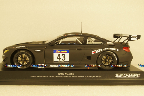 BMW M6 GT3 No.43, DMV 250 Meilen Nürburgring VLN Imperatori/Eng 2016 Falken, Minichamps 1:18