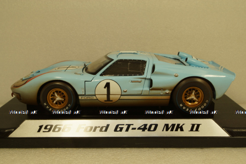 Ford GT40 MK II Dirty Version #1 24h LeMans 1966 Miles, Hulme, Shelby Collectibles 1:18