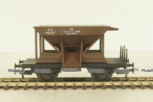 Вагон грузовой саморазгрузочный, 2-х осный, DR, эпоха III, brown, , 335, Kleinbahn 1:87 HO