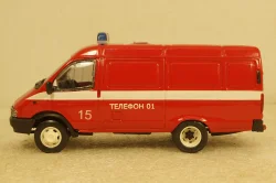 Газ-3221, Газель, пожарная, Агат 1:43