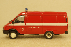 Газ-3221, Газель, пожарная, Агат 1:43