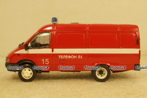 Газ-3221, Газель, пожарная, Агат 1:43