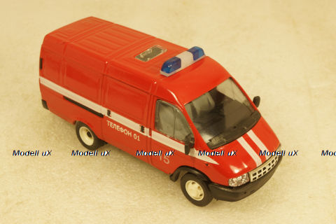 Газ-3221, Газель, пожарная, Агат 1:43