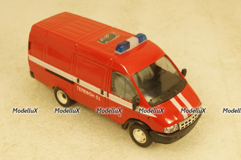 Газ-3221, Газель, пожарная, Агат 1:43