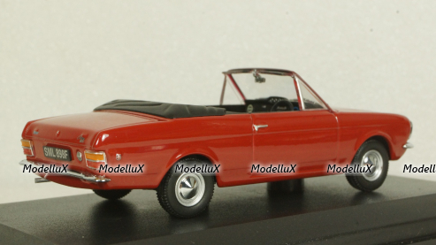 Ford Cortina Crayford Convertible, red RHD open canopy, Oxford 1:43