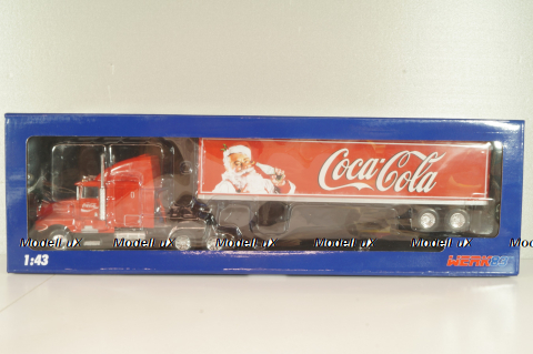 Kenworth T600 tractor with semi-trailer "Coca-Cola" 1986, red, W83431002, Werk83 1:43