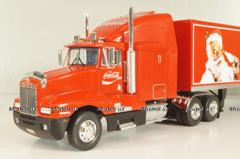 Kenworth T600 tractor with semi-trailer "Coca-Cola" 1986, red, W83431002, Werk83 1:43