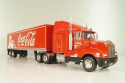 Kenworth T600 tractor with semi-trailer "Coca-Cola" 1986, red, W83431002, Werk83 1:43