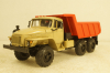 Урал-55571, самосвал, бежево/оранжевый, Элекон 1:43