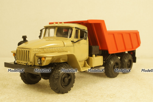 Урал-55571, самосвал, бежево/оранжевый, Элекон 1:43
