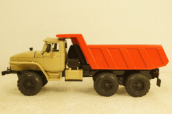 Урал-55571, самосвал, бежево/оранжевый, Элекон 1:43