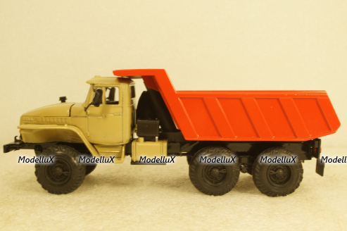 Урал-55571, самосвал, бежево/оранжевый, Элекон 1:43