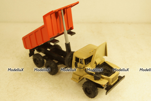 Урал-55571, самосвал, бежево/оранжевый, Элекон 1:43
