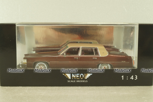 Cadillac Fleetwood Brougham 1991, maroon/beige, 43358, NEO 1:43