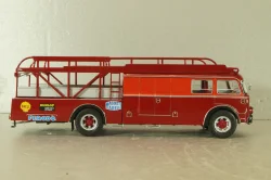 Fiat 642 RN2 Bartoletti racing car transporter 1957, red, Camion D'epoca #76, 1:43
