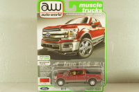 Ford F-150 Lariat pickup 2019, red, AW64322, AutoWorld 1:64