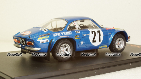 Alpine Renault A110, No.21, Rallye Monte Carlo, J.P.Nicolas/M.Vial, 1973, 24RAL007B, IXO 1:24