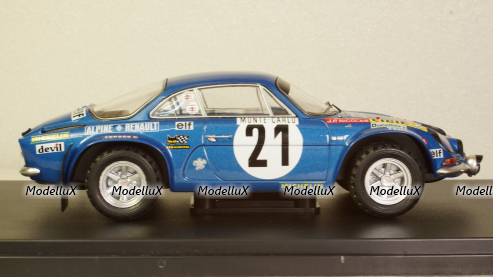Alpine Renault A110, No.21, Rallye Monte Carlo, J.P.Nicolas/M.Vial, 1973, 24RAL007B, IXO 1:24
