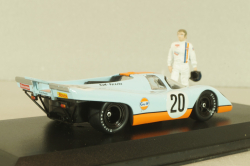 Porsche 917K Gulf #20 with figuren Steve McQueen, blue, McQueen Collection, 86435, Greenlight 1:43
