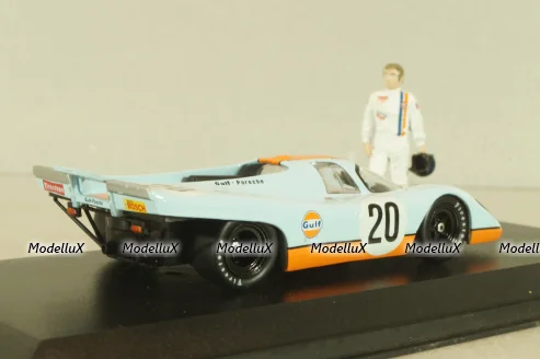 Porsche 917K Gulf #20 with figuren Steve McQueen, blue, McQueen Collection, 86435, Greenlight 1:43