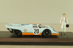 Porsche 917K Gulf #20 with figuren Steve McQueen, blue, McQueen Collection, 86435, Greenlight 1:43