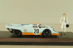 Porsche 917K Gulf #20 with figuren Steve McQueen, blue, McQueen Collection, 86435, Greenlight 1:43