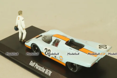 Porsche 917K Gulf #20 with figuren Steve McQueen, blue, McQueen Collection, 86435, Greenlight 1:43