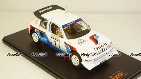 Peugeot 205 T16 E2, No.1, Rallye WM, 1000 Lakes Rally T.Salonen/S.Harjanne, IXO 1:24