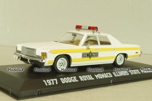 Dodge Royal Monaco 1977, Police Illinois state from movie "Blues Brothers" 1980, 86424, Greenlight 1:43
