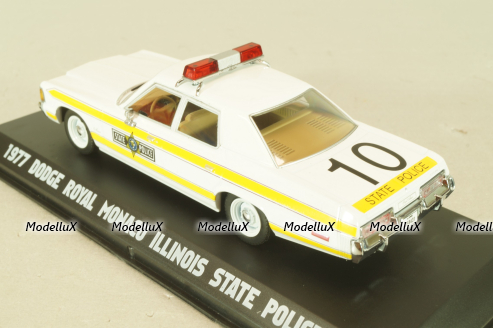 Dodge Royal Monaco 1977, Police Illinois state from movie "Blues Brothers" 1980, 86424, Greenlight 1:43