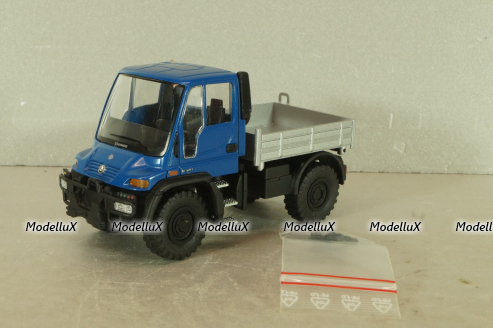 Mercedes Unimog U400, blue/silver, фурнитура в комплекте, B66000384, (#465) NZG 1:43