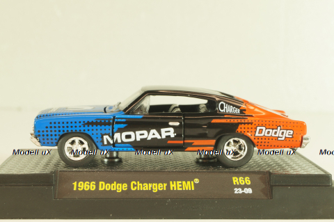 Dodge Charger HEMI "Mopar" 1966, blue/black/red, 32600-R66, M2 1:64