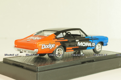 Dodge Charger HEMI "Mopar" 1966, blue/black/red, 32600-R66, M2 1:64