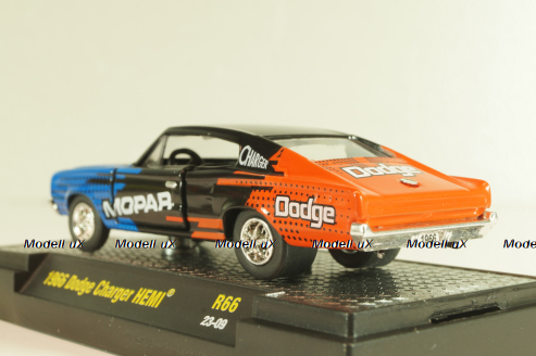 Dodge Charger HEMI "Mopar" 1966, blue/black/red, 32600-R66, M2 1:64