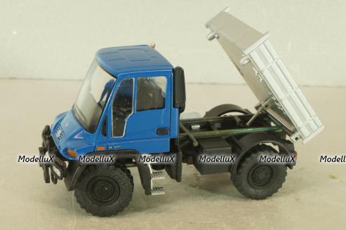 Mercedes Unimog U400, blue/silver, фурнитура в комплекте, B66000384, (#465) NZG 1:43