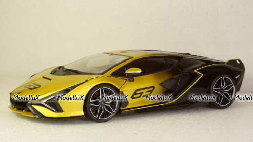 Lamborghini Sian FKP 37 2020 (Yellow Fade Color), 11100, Burago 1:18