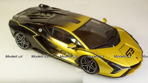 Lamborghini Sian FKP 37 2020 (Yellow Fade Color), 11100, Burago 1:18