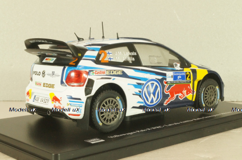 Volkswagen Polo R WRC #2, Winner Rally Guanajuato Mexico 2016, Latvala/Anttila, WRC Collection, Hachette #64, 1:24
