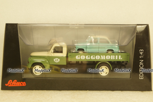 Hanomag L28 Pick Up Goggomobil Service, 02938, Schuco 1:43