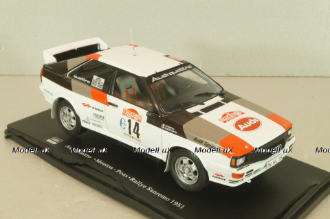 Audi Quattro #14 Rally Sanremo 1981, Mouton/Pons, G113U021, Hachette 1:24