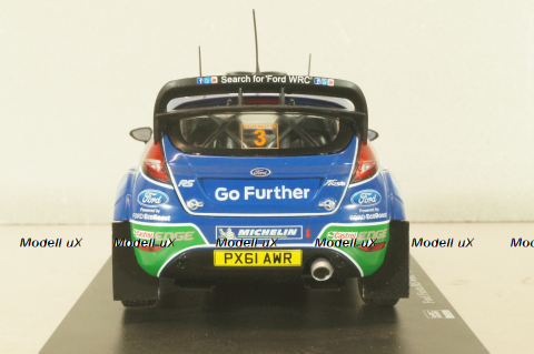Ford Fiesta RS WRC #3 Rally Wales GB 2012, Latvala/Anttila, G113U019, WRC Collection #63, Hachette 1:24