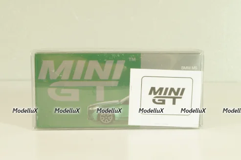 BMW M5 (G90) 2017 Isle of Man, green metallic, 01086-CH, MiniGT 1:64