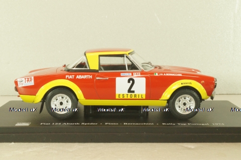 Fiat 124 Abarth Spider #2 Rally Tap Portugal 1974, Pinto/Bernacchini, WRC Collection, Hachette 1:24