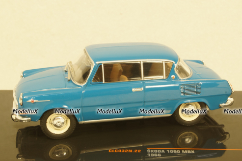 Skoda 1000 MBX 1966 Blue, CLC432,  IXO 1:43