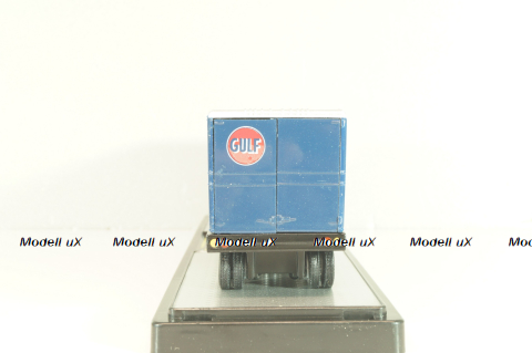 Ford C-600 truck with semi-trailer GULF 1970 and Ford Mustang Fastback 2+2 1968, grey, 36000, M2 1:64