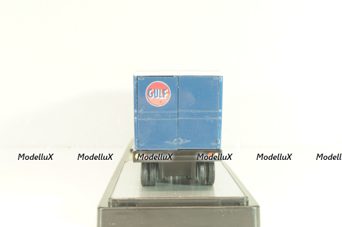 Ford C-600 truck with semi-trailer GULF 1970 and Ford Mustang Fastback 2+2 1968, grey, 36000, M2 1:64