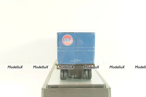 Ford C-600 truck with semi-trailer GULF 1970 and Ford Mustang Fastback 2+2 1968, grey, 36000, M2 1:64